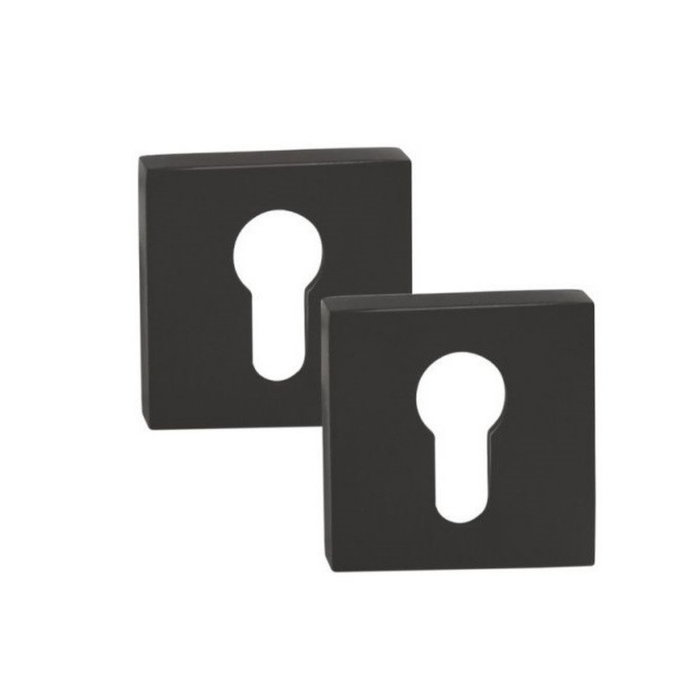 Накладка на евроцилиндр (квадрат) 2шт в комплекте, CWS Black. черный матовый  (WS)
